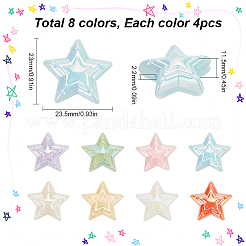 32pcs 8 colors UV Plating Acrylic Beads&nbsp;MACR-SC0001-48