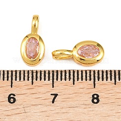 Brass Micro Pave Cubic Zirconia Pendants&nbsp;KK-H263-01G
