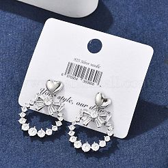 Brass Clear Cubic Zirconia Stud Earrings&nbsp;EJEW-D301-06P-01