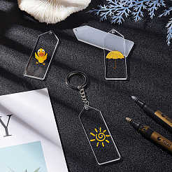 DIY Rectangle with Angle Acrylic Pendant Keychain Making Kits&nbsp;DIY-BC0001-62P