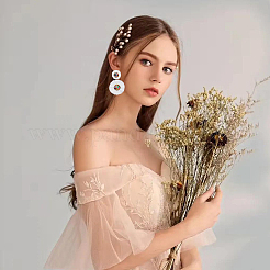 2 Pairs 2 Style Raffia Flower Dangle Stud Earrings&nbsp;EJEW-FI0003-23