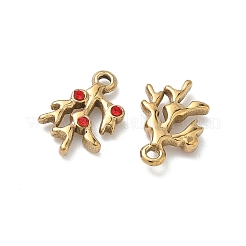 304 Stainless Steel Rhinestone Charms&nbsp;STAS-L308-05G