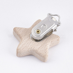 Beech Wood Baby Pacifier Holder Clips&nbsp;WOOD-T015-19