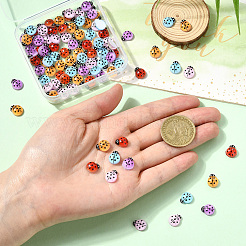 100Pcs 5 Colors Ladybug Luminous Resin Cabochon&nbsp;MRMJ-SP0001-11