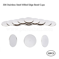 Tarnish Resistant 304 Stainless Steel Milled Edge Bezel Cups&nbsp;STAS-P236-25P