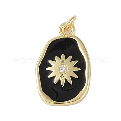 Rack Plating Brass Micro Pave Cubic Zirconia Pendants&nbsp;KK-E110-06G
