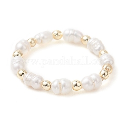 Adjustable Natural Cultured Freshwater Pearl Finger Rings for Women&nbsp;RJEW-JR00993