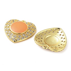Brass Micro Pave Clear Cubic Zirconia Pendants&nbsp;KK-F871-07G