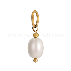 Shell Pearl Oval Charms&nbsp;BSHE-OY009-83G
