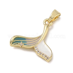 Brass Enamel & Clear Cubic Zirconia Pendants&nbsp;LS-KK-G603-01G-02