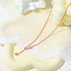 1.5mm Rack Plating Brass Wheat Chain Adjustable Slider Necklaces for Women Men&nbsp;MAK-L044-07RG