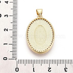 Brass Micro Pave Clear Cubic Zirconia Pendants&nbsp;KK-N268-87G