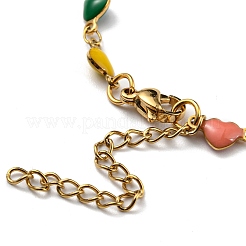 Ion Plating(IP) Golden 304 Stainless Steel Heart Link Chain Necklaces&nbsp;NJEW-E098-02G-01