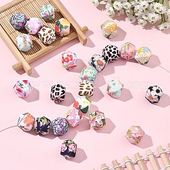 13Pcs 13 Styles Printed Silicone Focal Beads&nbsp;SIL-YW0003-75