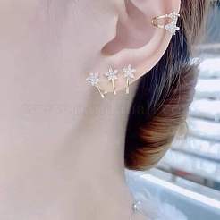 Crystal Rhinestone Triple Trees Stud Earrings&nbsp;LS-EJEW-C006-05