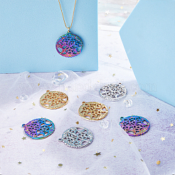 18Pcs 3 Colors 304 Stainless Steel Pendants&nbsp;STAS-DC0011-73