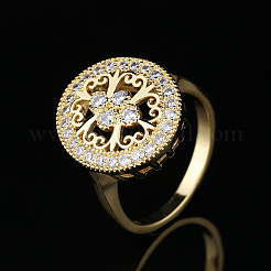Oval Brass Micro Pave Clear Cubic Zirconia Finger Rings for Women&nbsp;FS-WGE5686-01