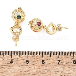 Brass Micro Pave Cubic Zirconia Peg Bails&nbsp;KK-C172-16G