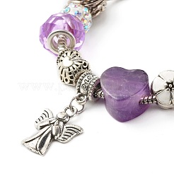 Heart Angel Clover Flowers European Bracelet for Teen Girl Women&nbsp;BJEW-JB06849-05