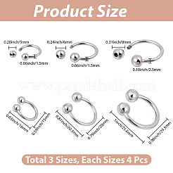 12Pcs 3 Styles Alloy Horseshoe Buckle&nbsp;FIND-GF0008-91P