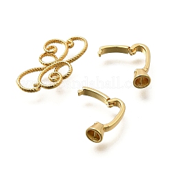 Flower Rack Plating Brass Fold Over Clasps&nbsp;KK-S508-21G