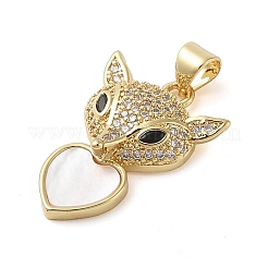 Brass Micro Pave Clear Cubic Zirconia Pendants&nbsp;KK-I712-56B-G