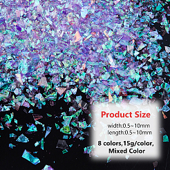 120G 8 Colors PET Nail Art Sequins Decoration Accessories&nbsp;MRMJ-DC0001-15
