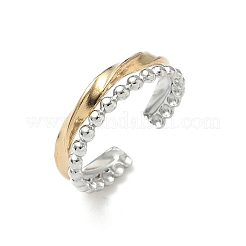 304 Stainless Steel Double Color Cuff Rings&nbsp;RJEW-S635-01GP-D