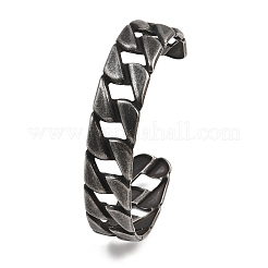 316 Surgical Stainless Steel Curb Chain Cuff Bangles&nbsp;BJEW-C125-08AS