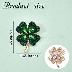 Cubic Zirconia Clover Brooch Pin&nbsp;JBR105A