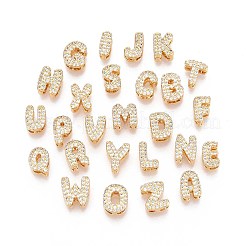 Brass Micro Pave Clear Cubic Zirconia Beads&nbsp;KK-T071-17G