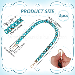 2Pcs Acrylic Twisted Chain Bag Chains&nbsp;DIY-PH00034-85C