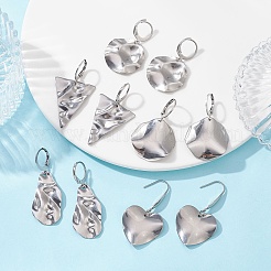 Tarnish Resistant 5 Pair 5 Style 201 Stainless Steel Dangle Hoop Earrings with 304 Stainless Steel Pins&nbsp;EJEW-JE05410