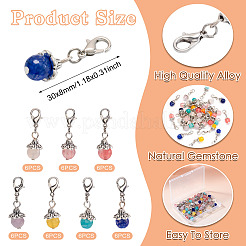 42Pcs 7 Style Gemstone Pendant Decorations&nbsp;HJEW-TA0001-20