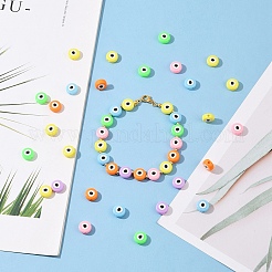 120Pcs 6 Colors Opaque Printed Acrylic Beads&nbsp;OACR-YW0002-43
