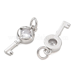 Brass Pave Clear Cubic Zirconia Pendants&nbsp;CU-CBA01AA-15P