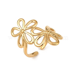 304 Stainless Steel Open Cuff Rings for Women&nbsp;RJEW-K296-02G