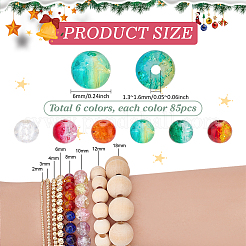 Christmas Theme Spray Painted/Baking Paint Crackle Glass Beads Strands&nbsp;CCG-PH0001-22B
