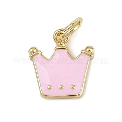Brass Enamel Crown Charms&nbsp;KK-D424-23G