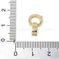 Brass Micro Pave Clear Cubic Zirconia Fold Over Clasps&nbsp;KK-P290-15G