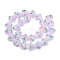 Handmade Bumpy Lampwork Beads Strands&nbsp;LAMP-N029-011E