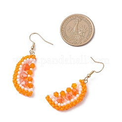 304 Stainless Steel Orange Dangle Earrings&nbsp;EJEW-MZ00653