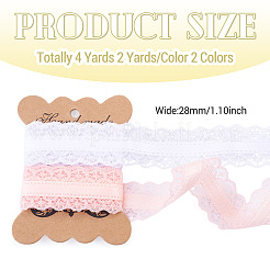 4 Yards 2 Colors Polyester Lace Trim&nbsp;OCOR-TADJ0001-02B