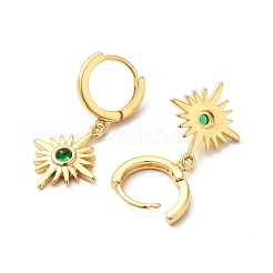 Rack Plating Brass Micro Pave Cubic Zirconia Hoop Earrings&nbsp;EJEW-P226-19G