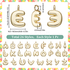 26Pcs 26 Styles Rack Plating Brass Pendants&nbsp;KK-SC0005-89