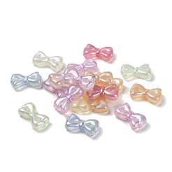 Bowknot UV Plating Luminous Rainbow Iridescent Acrylic Beads&nbsp;LACR-R001-03A