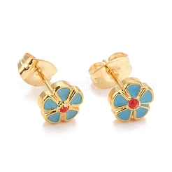 304 Stainless Steel Enamel with Glitter Stud Earrings&nbsp;EJEW-B009-26G