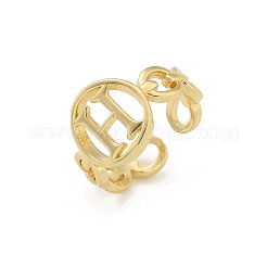Brass Open Cuff Rings for Women&nbsp;RJEW-K289-01G-H
