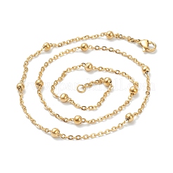PVD Vacuum Plating 304 Stainless Steel Cable Chain Necklaces&nbsp;NJEW-I248-16G