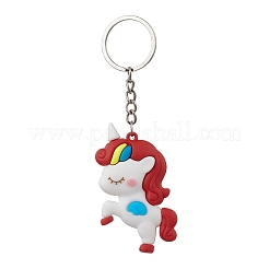 6Pcs 6 Colors Cartoon Unicorn PVC Plastic Keychain&nbsp;KEYC-JKC00664